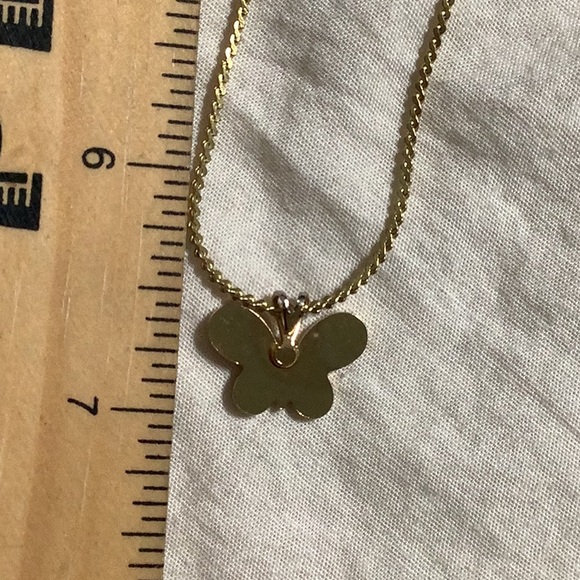 Children’s golden necklace with colorful butterfly pendant - Picture 6 of 6